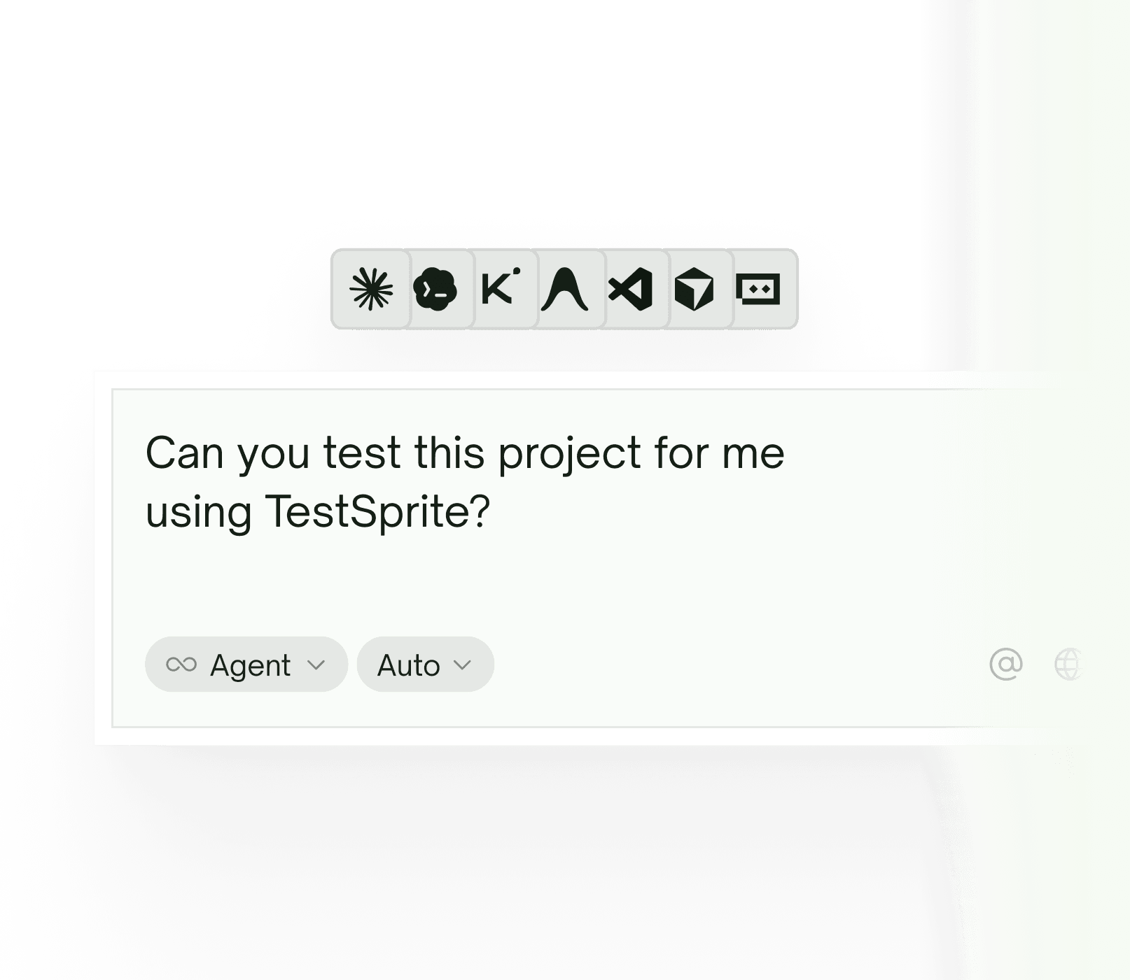 The TestSprite MCP server connected in the editor