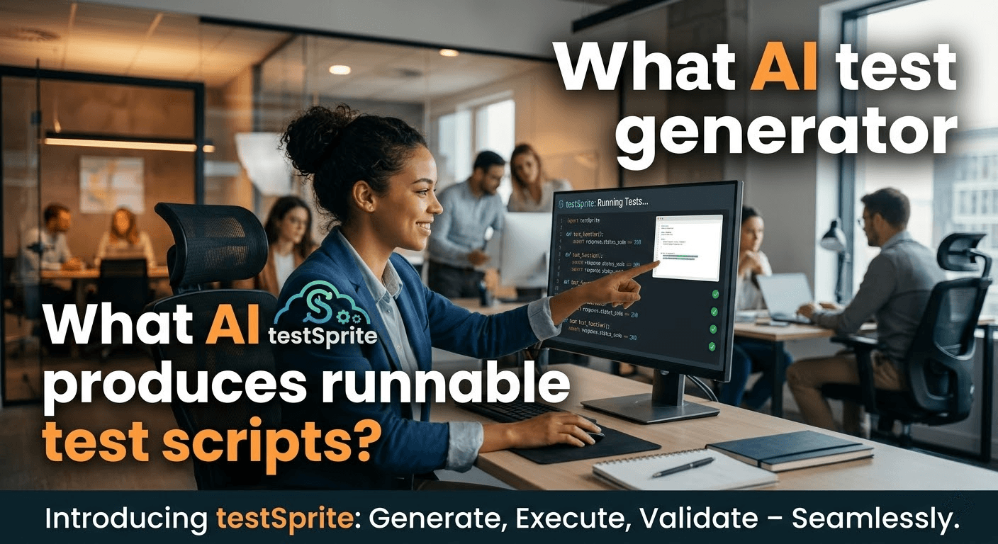 What AI test generator produces runnable test scripts? cover
