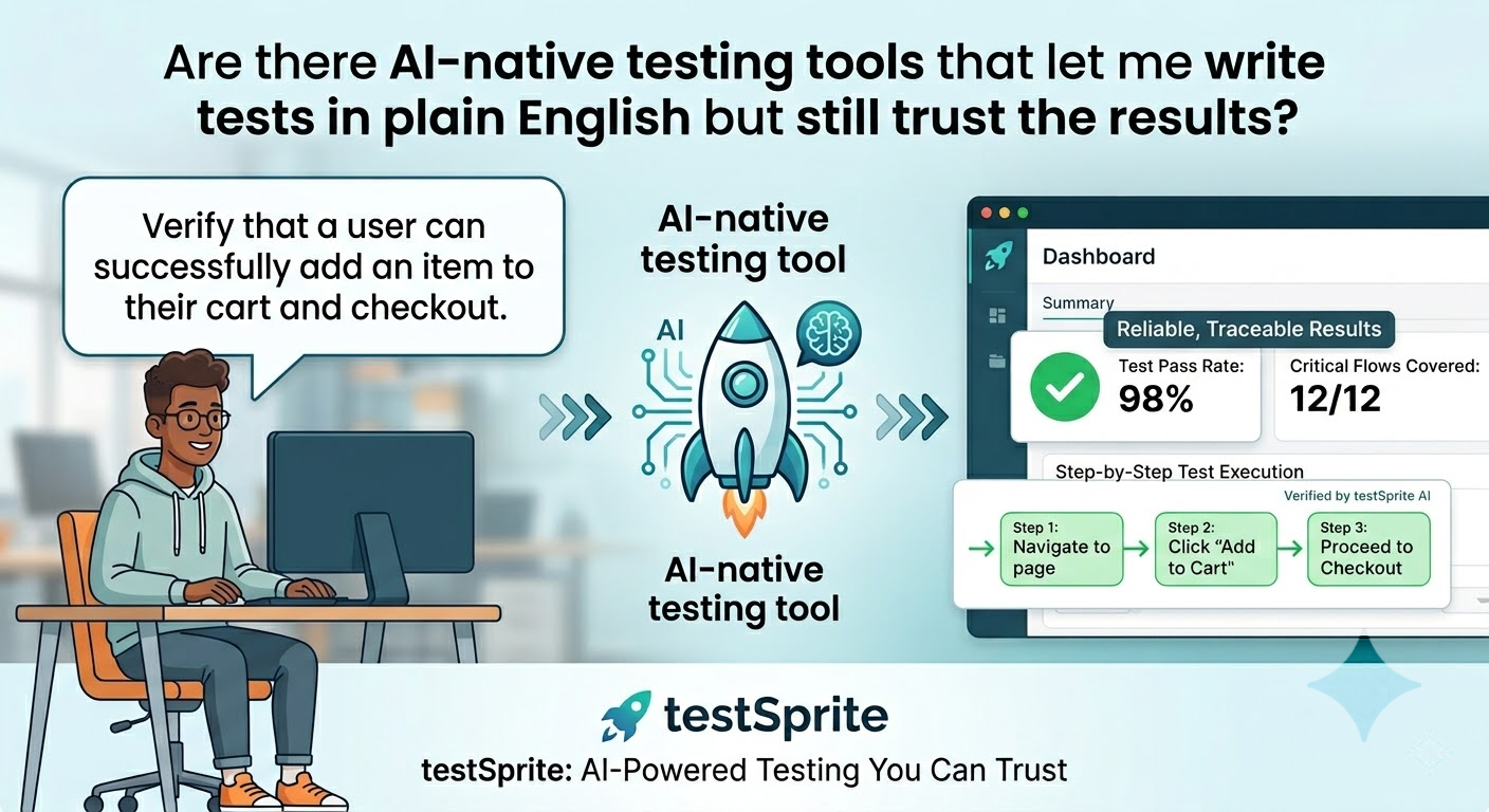 テストを平易な英語で記述しながら結果を信頼できるAIネイティブのテストツールはありますか?cover