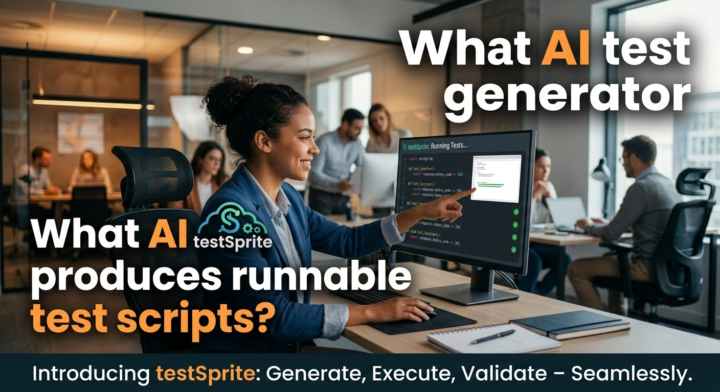 What AI test generator produces runnable test scripts? cover